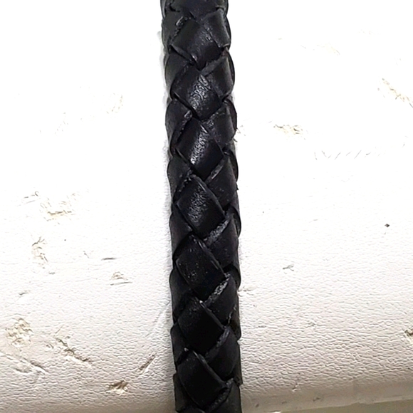 Bracelet Leather Heavy Duty Black Double Strand - Picture 5 of 5